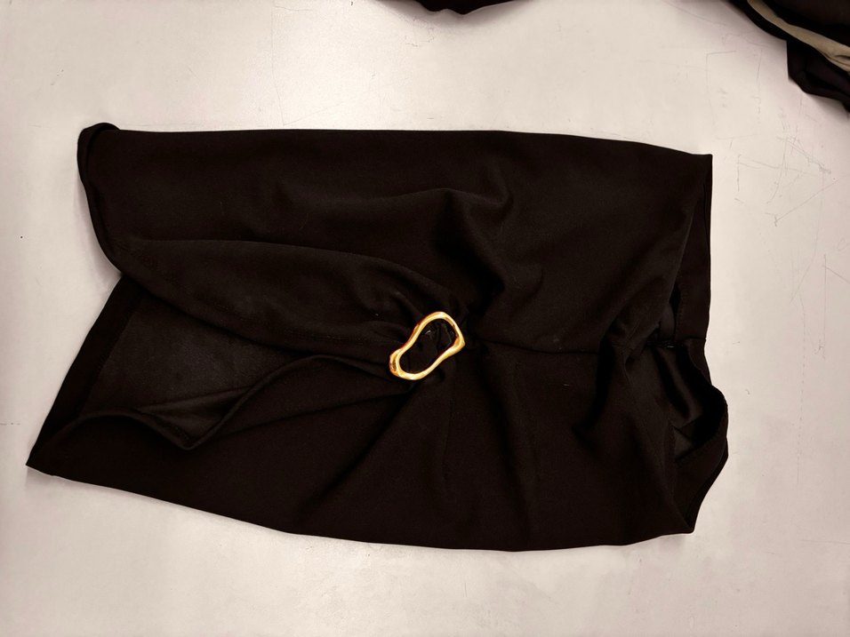 Siyah Drapeli Midi üst - Görsel 2