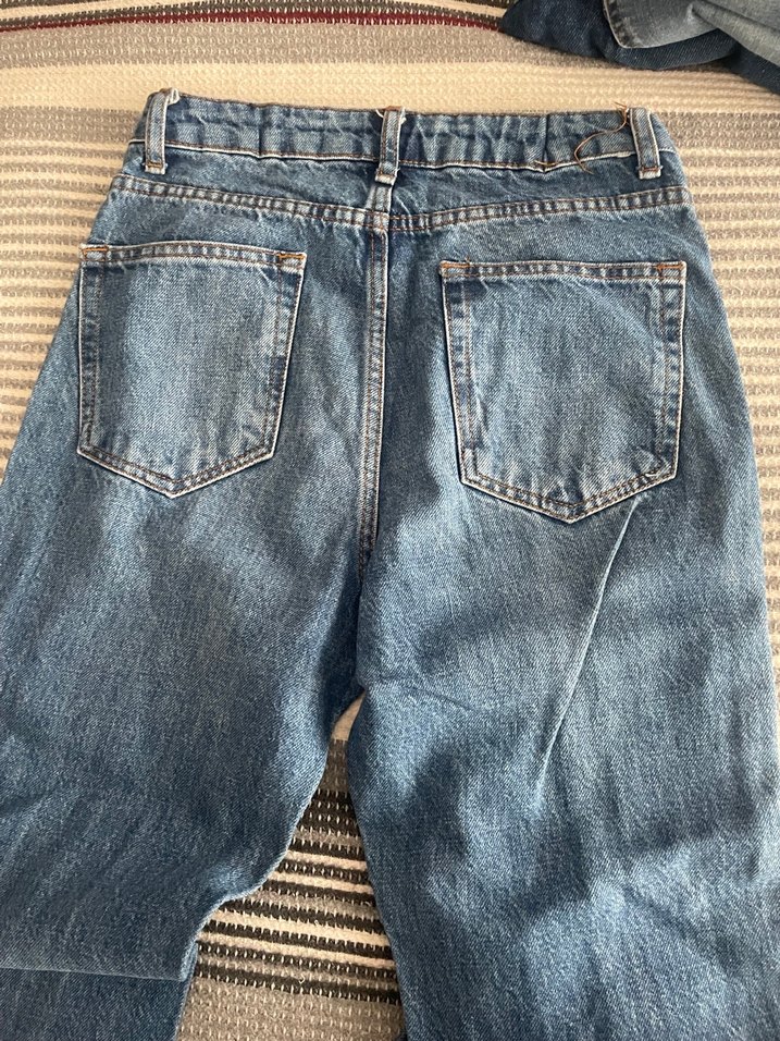 Düz Kesim Kadın Mavi Denim Jean - Görsel 2