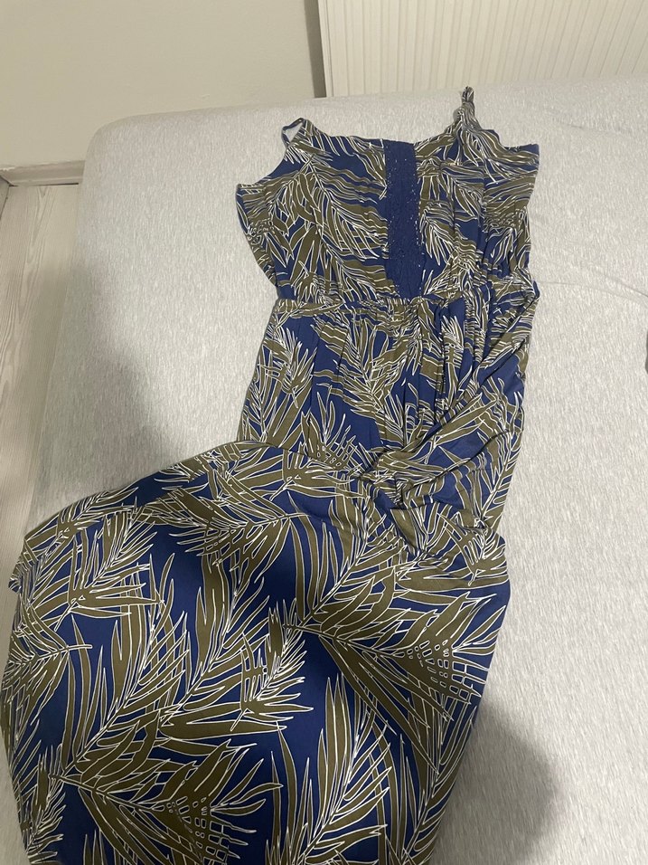 Mavi Desenli Bohem Kadın Tulum - Görsel 2