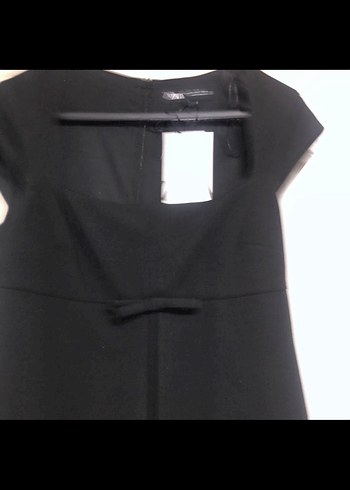 Zara Siyah Kare Yakalı Mini Kadın Elbise