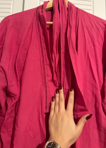 Uzun Pembe Bohem Kadın Sabahlık - Görsel 2