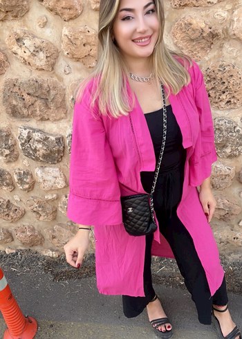 Uzun Pembe Bohem Kadın Sabahlık - Görsel 5