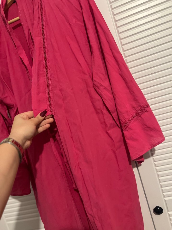 Uzun Pembe Bohem Kadın Sabahlık - Görsel 4