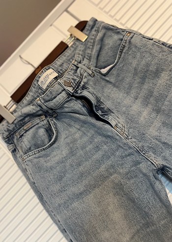 29 Beden Gri Kadın Denim Bol Kesim Midi Kot