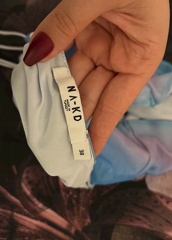 Kadın Çok Renkli Tie-Dye Halter Crop Top - Görsel 4