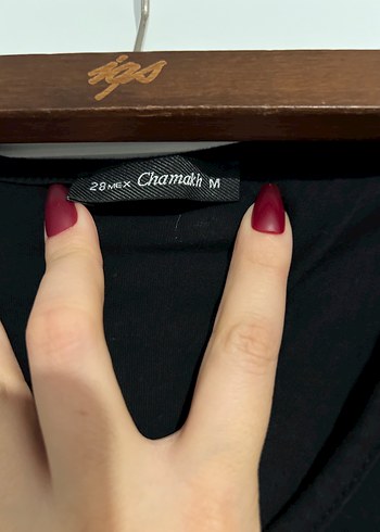 Siyah V Yaka Keten Midi Elbise - Görsel 4