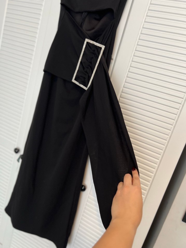 Siyah Straplez Uzun Kadın Elbise Eyyo - Görsel 3