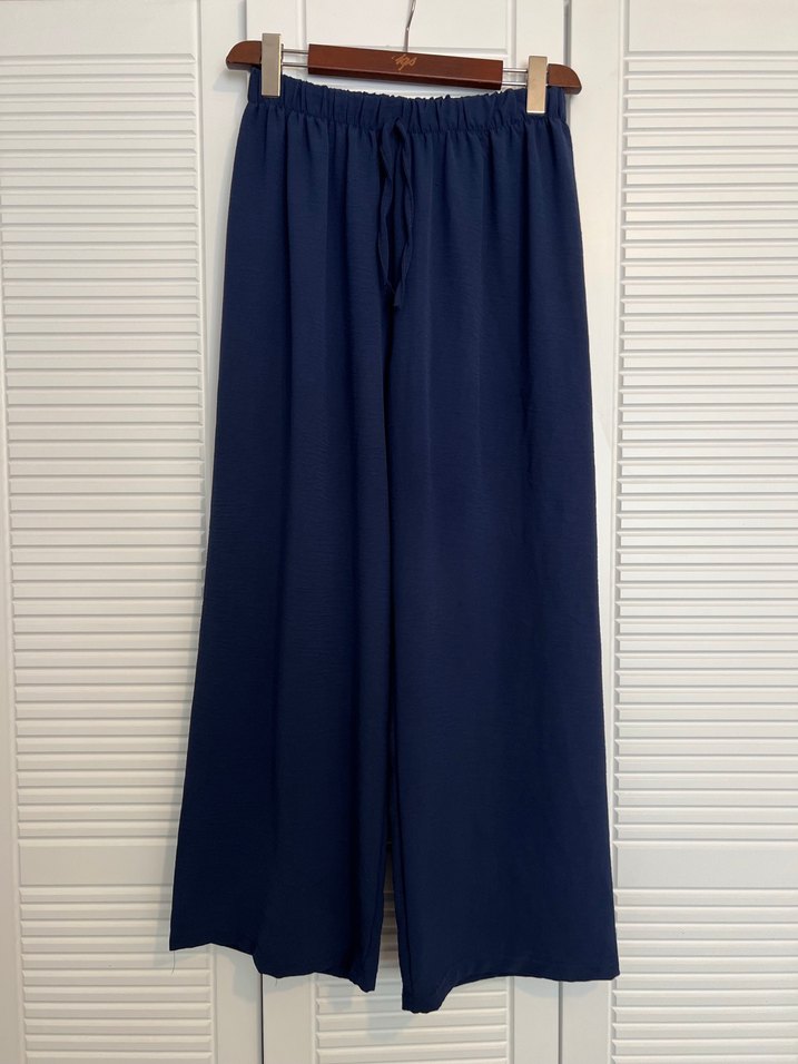 Lacivert Salaş Kadın Kumaş Pantolon - Görsel 2