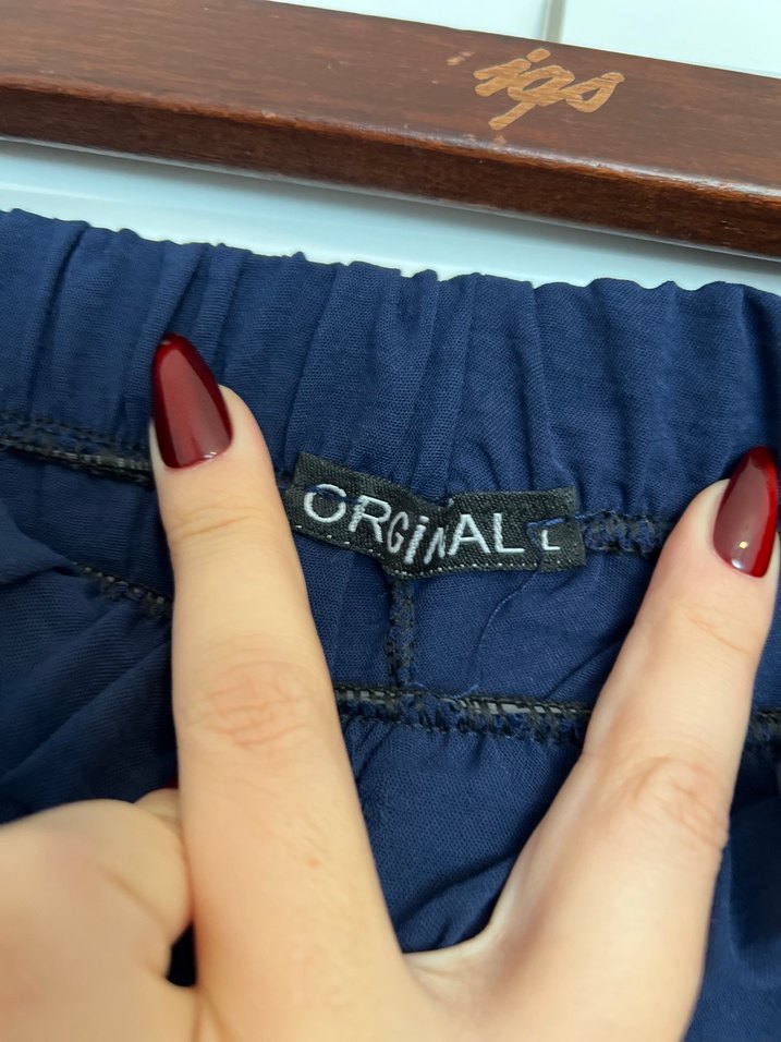 Lacivert Salaş Kadın Kumaş Pantolon - Görsel 3