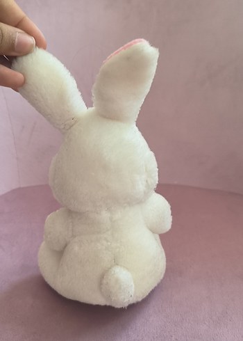 Pastel Beyaz Peluş Tavşan Oyuncak - Görsel 2