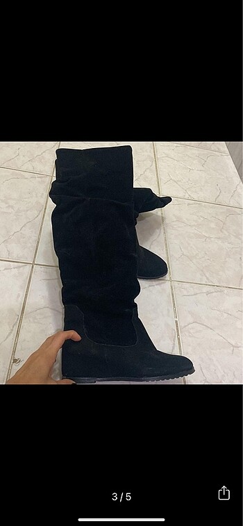 Diğer Dolgu topuk süet çizme