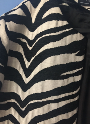 Zara Zara zebra desenli uzun mont