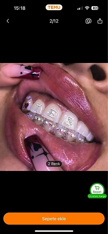 Harfli simli grillz diş taşı