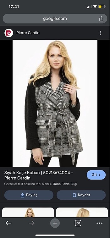 Pierre cardin kaban astarlı sıfır Yakasında kürkü de var resim
