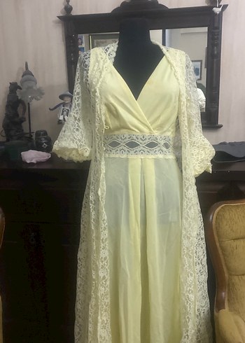 Vintage Bohem Uzun Kadın Sabahlık - Görsel 2