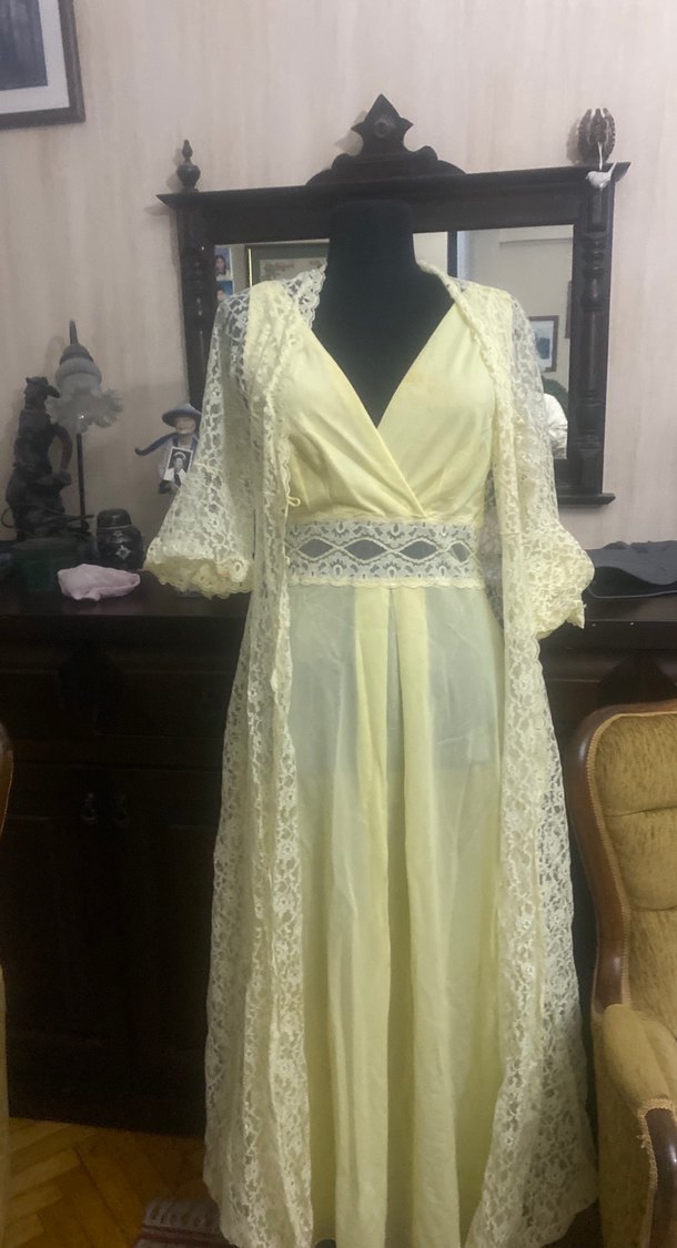 Vintage Bohem Uzun Kadın Sabahlık - Görsel 2