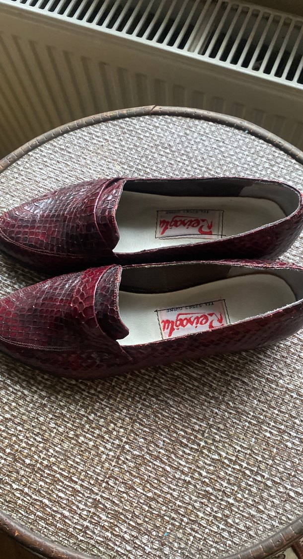 Bordo Yılan Desenli Kadın Dolgu Topuk Espadril - Görsel 2