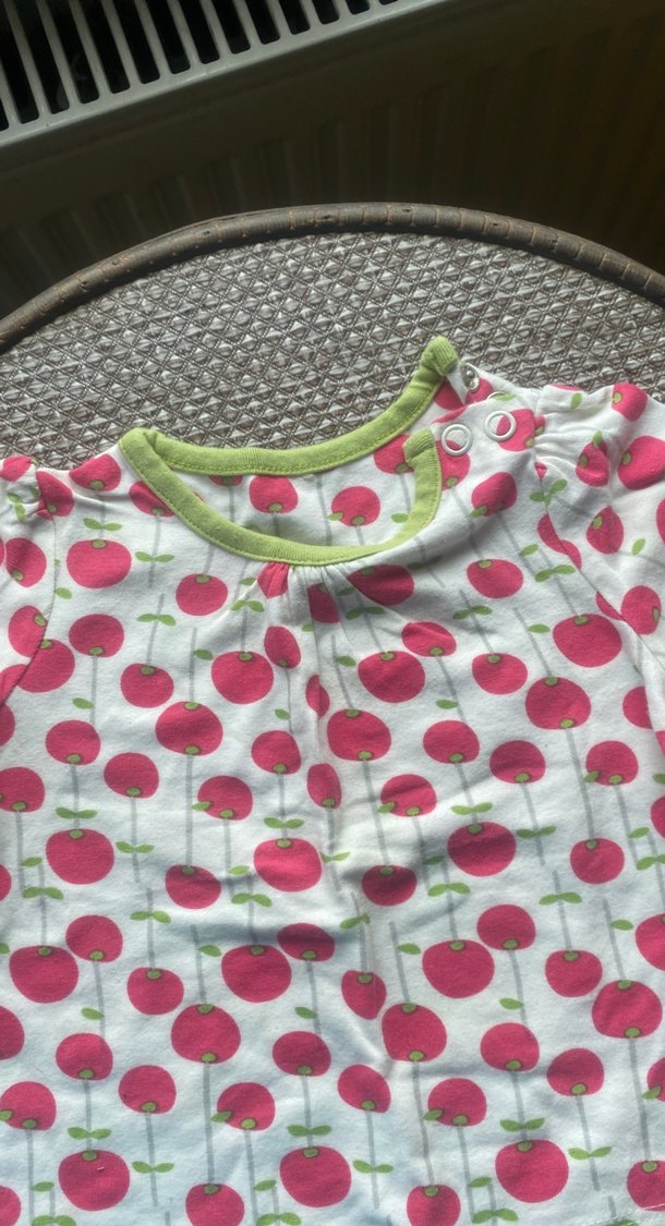 Kız Çocuk Pembe Kiraz Desenli Uzun Kollu Tişört - Görsel 2