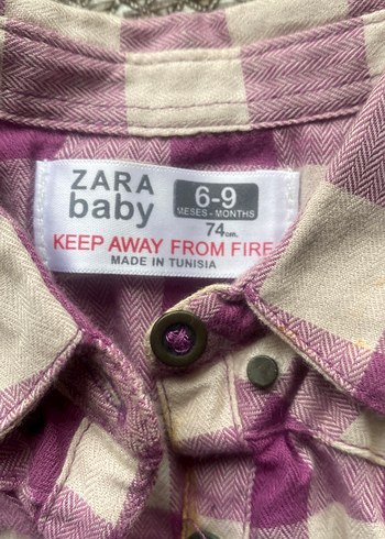 Kız Çocuk Mor Kareli Pamuklu Gömlek - Görsel 2