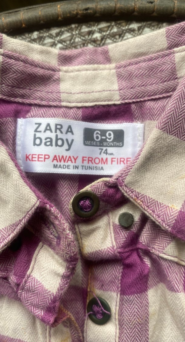 Kız Çocuk Mor Kareli Pamuklu Gömlek - Görsel 2