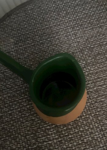 Koyu Yeşil Kulplu Toprak Çaydanlık - Görsel 2