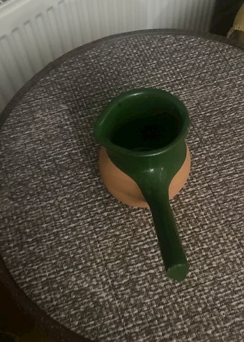 Koyu Yeşil Kulplu Toprak Çaydanlık - Görsel 3