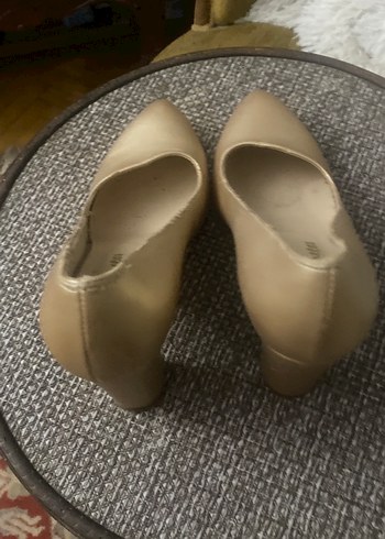 Bej Parlak Topuklu Kadın Stiletto - Görsel 2