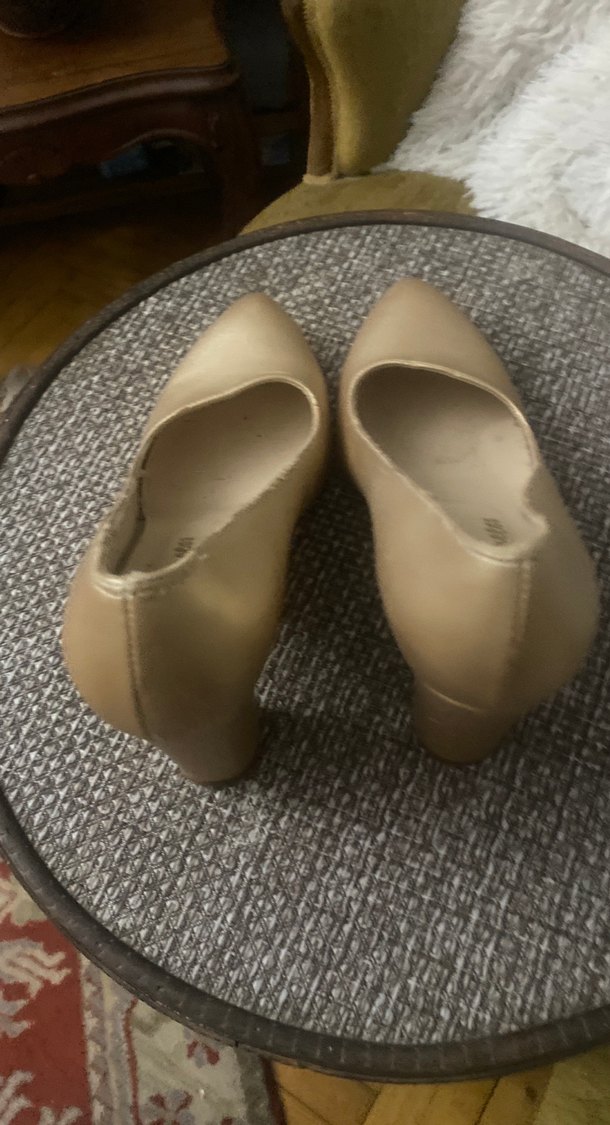 Bej Parlak Topuklu Kadın Stiletto - Görsel 2