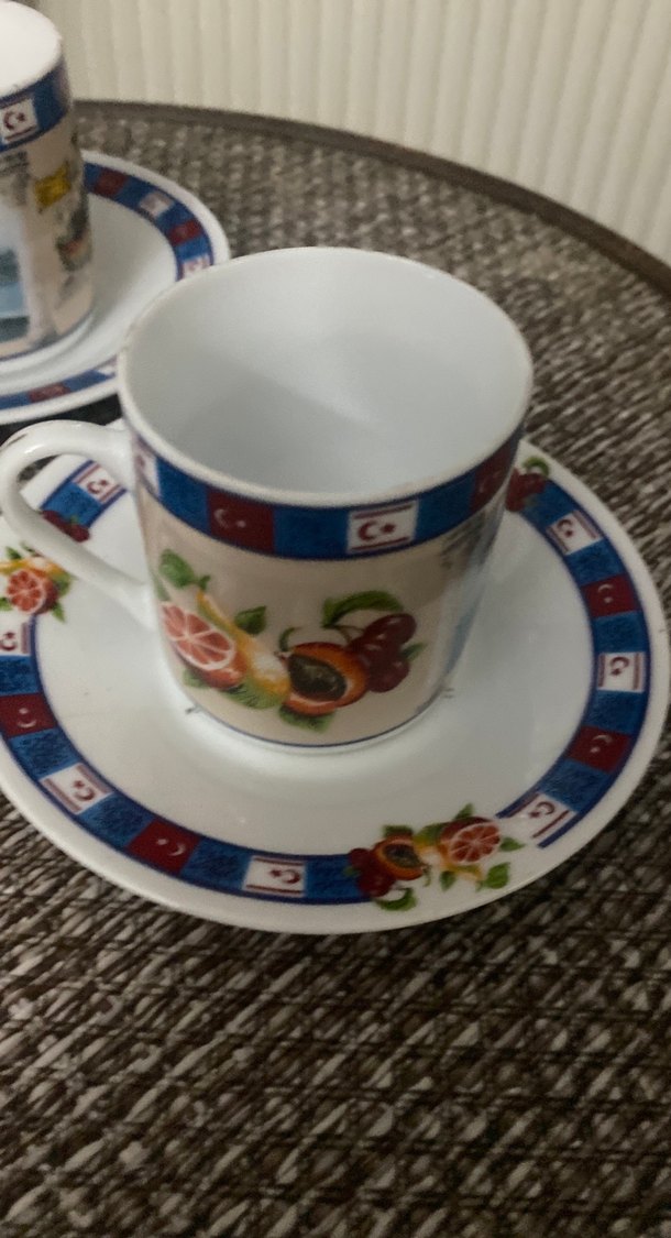 Çok Renkli Desenli 3'lü Kahve Fincanı Takımı - Görsel 4