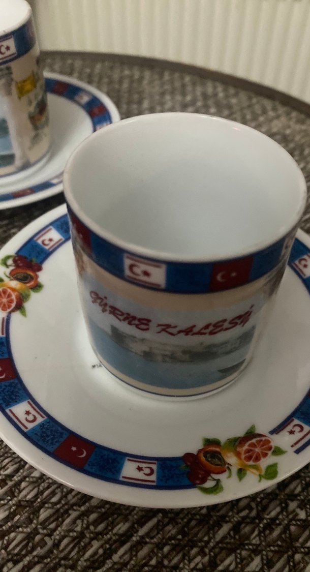 Çok Renkli Desenli 3'lü Kahve Fincanı Takımı - Görsel 3