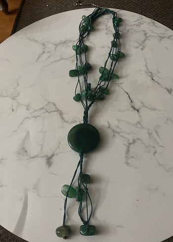 Diğer Bohem Yesil Tasli Uzun Kolye