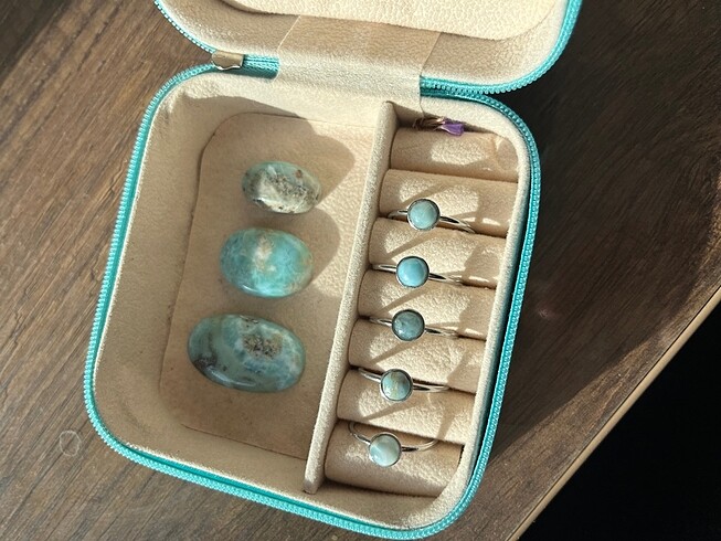 Larimar Taşlı Çelik Yüzük