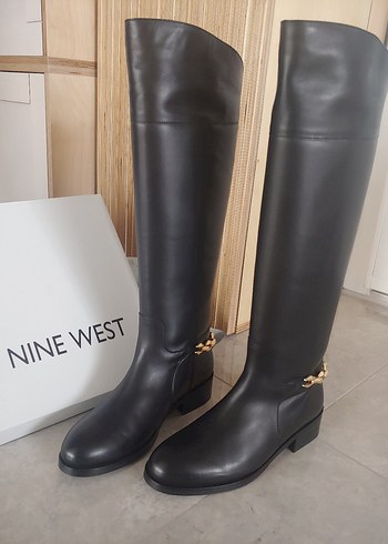 Nine West hakiki deri Siyah Deri Dizüstü Çizme - Görsel 2