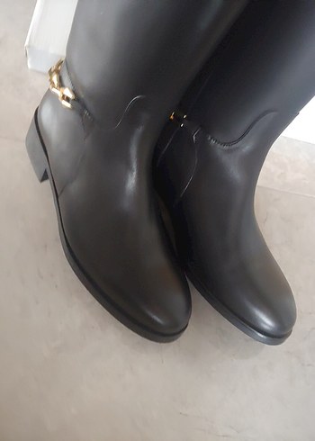 Nine West hakiki deri Siyah Deri Dizüstü Çizme - Görsel 4