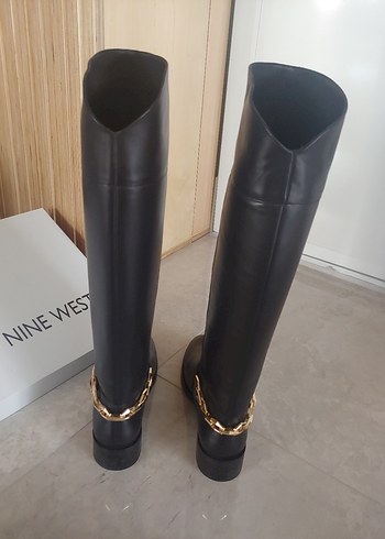 Nine West hakiki deri Siyah Deri Dizüstü Çizme - Görsel 3