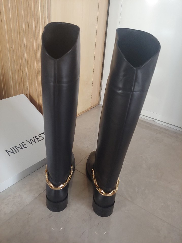 Nine West hakiki deri Siyah Deri Dizüstü Çizme - Görsel 3