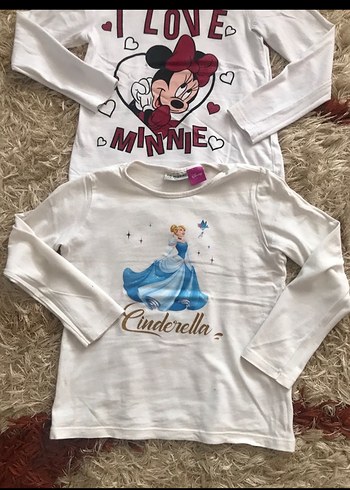 Kız Çocuk Beyaz Uzun Kollu Baskılı Tişört 7/8 yaş - Görsel 2