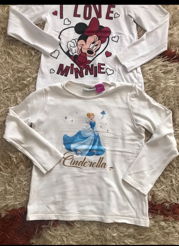 Kız Çocuk Beyaz Uzun Kollu Baskılı Tişört 7/8 yaş - Görsel 2