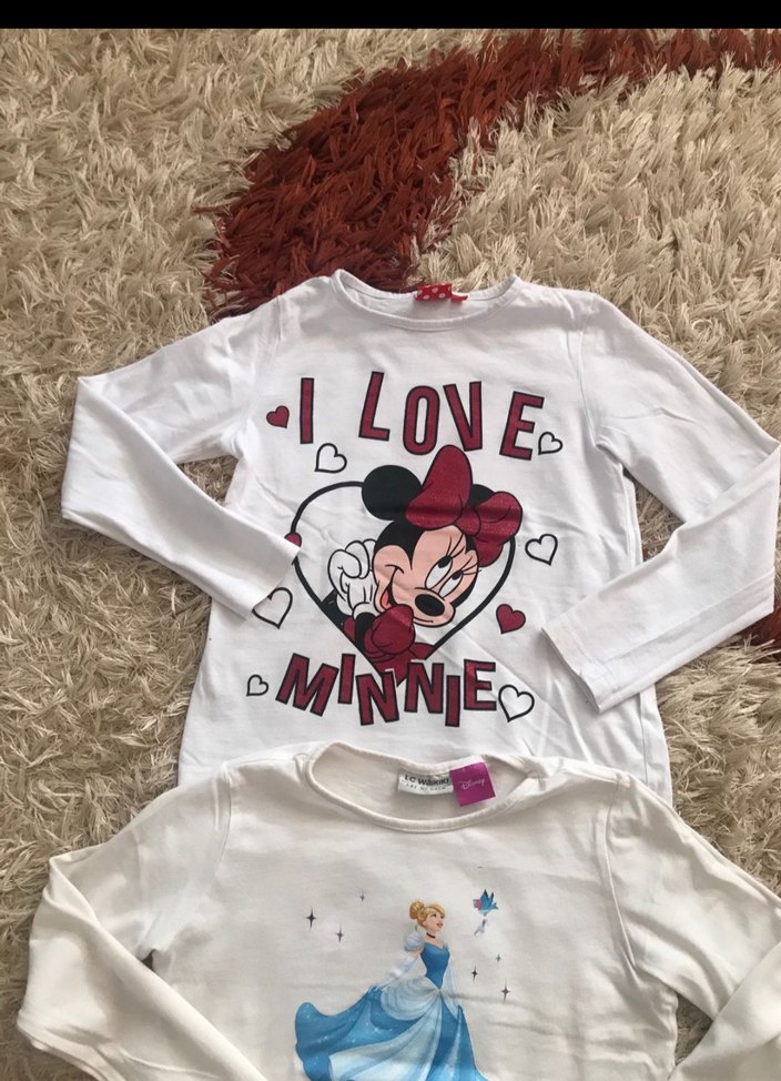 Kız Çocuk Beyaz Uzun Kollu Baskılı Tişört 7/8 yaş - Görsel 3