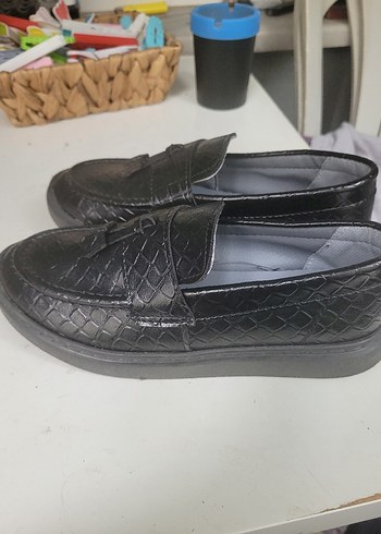 Erkek Çocuk Siyah Yılan Desenli Klasik Deri Ayakkabı - Görsel 3