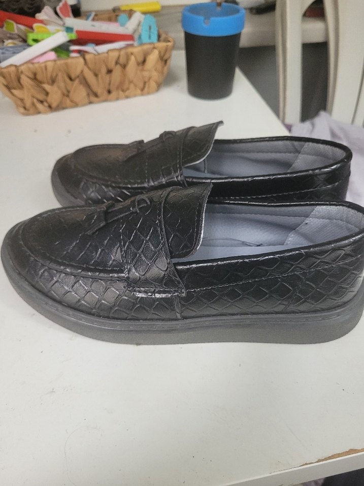 Erkek Çocuk Siyah Yılan Desenli Klasik Deri Ayakkabı - Görsel 3