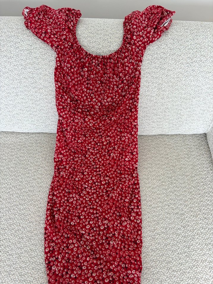 Kırmızı Bohem Mini Elbise - Görsel 2