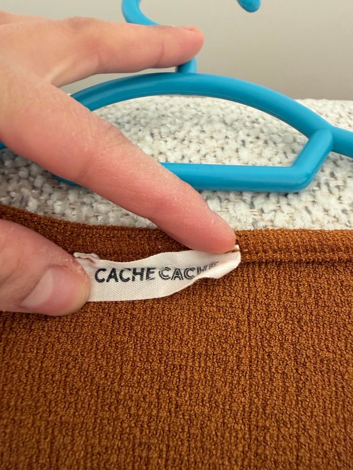 Düğmeli Kahverengi V Yaka Midi Elbise - Görsel 4