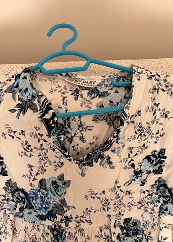 Bohem V Yaka Midi Elbise - Görsel 4