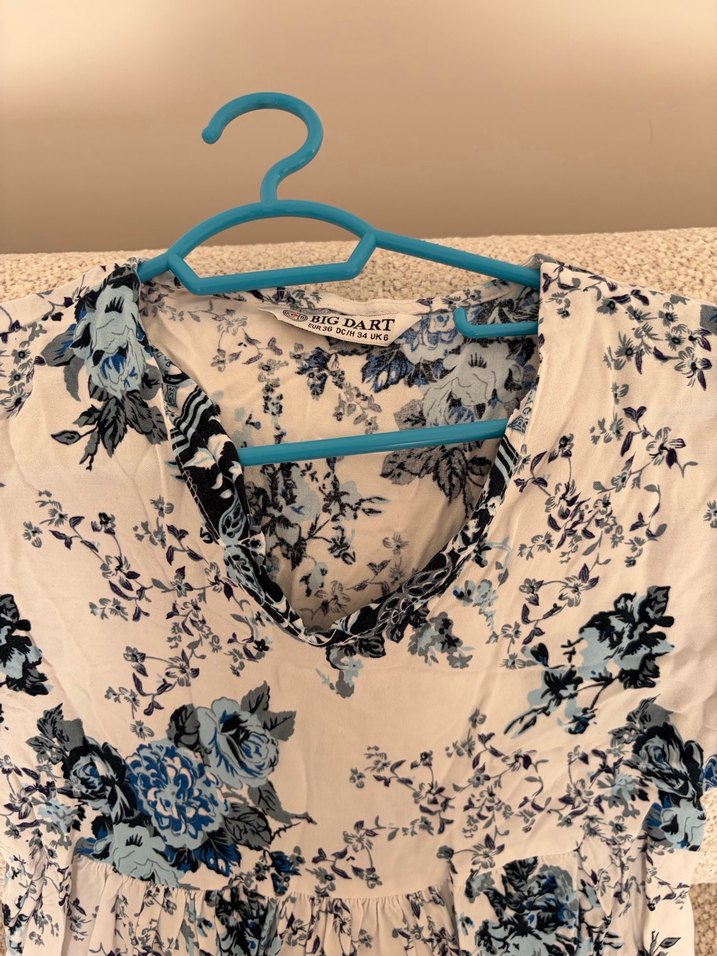 Bohem V Yaka Midi Elbise - Görsel 4