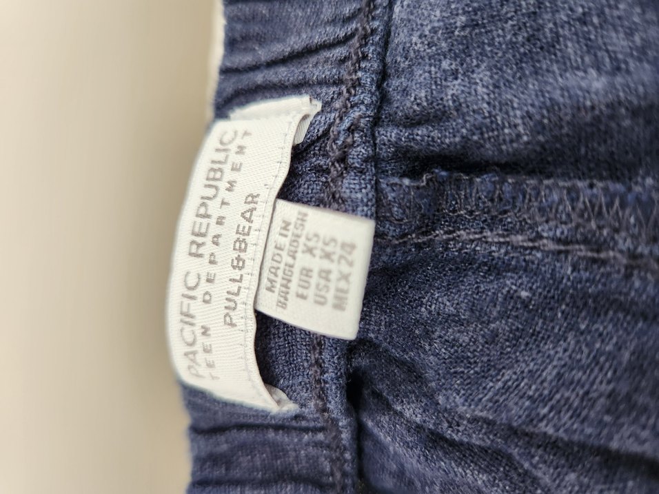 Lacivert Bol Kesim Keten Kadın Pantolon - Görsel 3