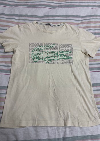 Lacoste Ekru Bisiklet Yaka Tisort