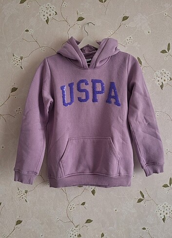 Us polo assn kız çocuk pullu sweatshirt