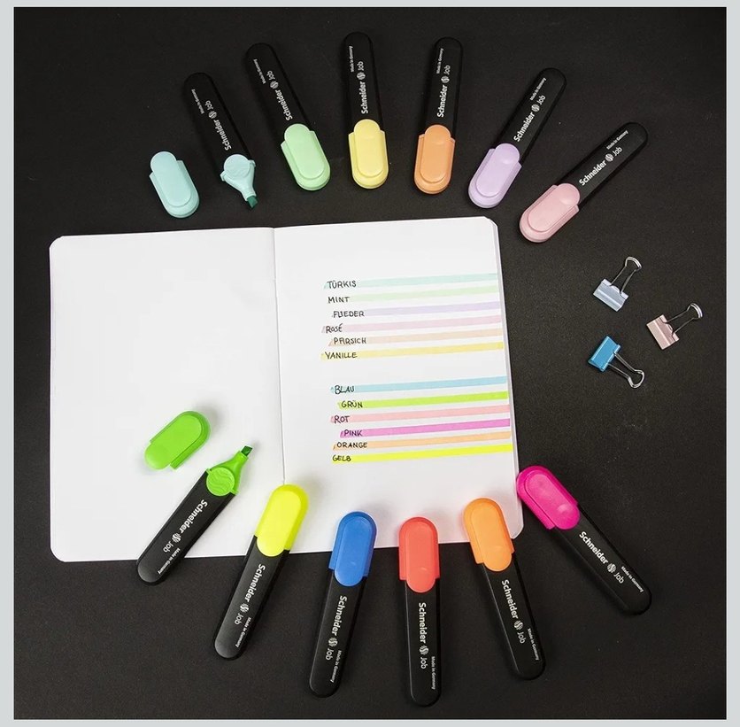 Schneider Pastel Fosforlu Kalem Seti - Görsel 3