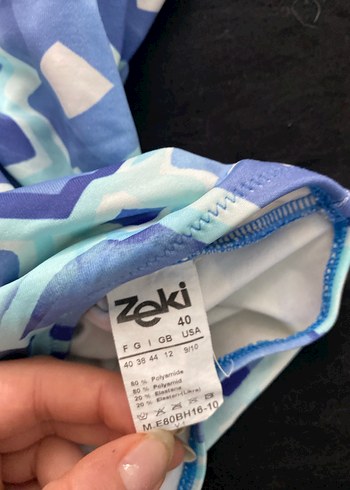 Mavi Bağcıklı Retro Desenli Mayo - Görsel 2